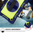 thumbnail image 6 of ELEHOLD Rugged Shockproof Case for Samsung Galaxy Tab A8 10.5 Inch 200 Tablet SM-X200/X205/X207, Heavy Duty Drop Protecton Hybrid Cover with Rotating Kickstand & Hand / Shoulder Strap, Blue+Green, 6 of 7