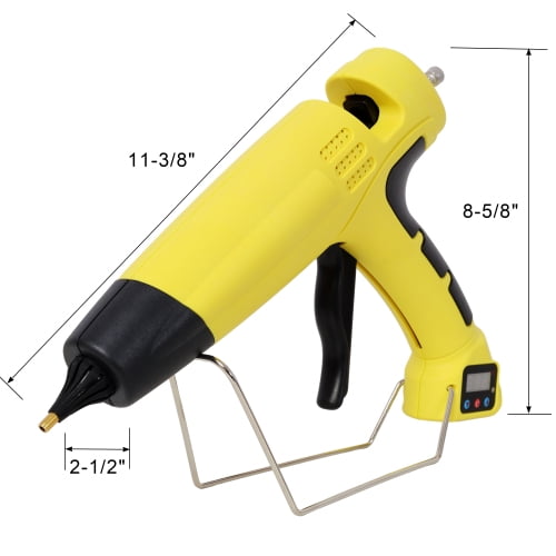 550W Hot Glue Gun with Digital Display, Temperature Adjustable Professional Glue Gun Kit with 4 Nozzles and 24 Glue Sticks for DIY Crafts, Home Repair, Art Projects, Yellow