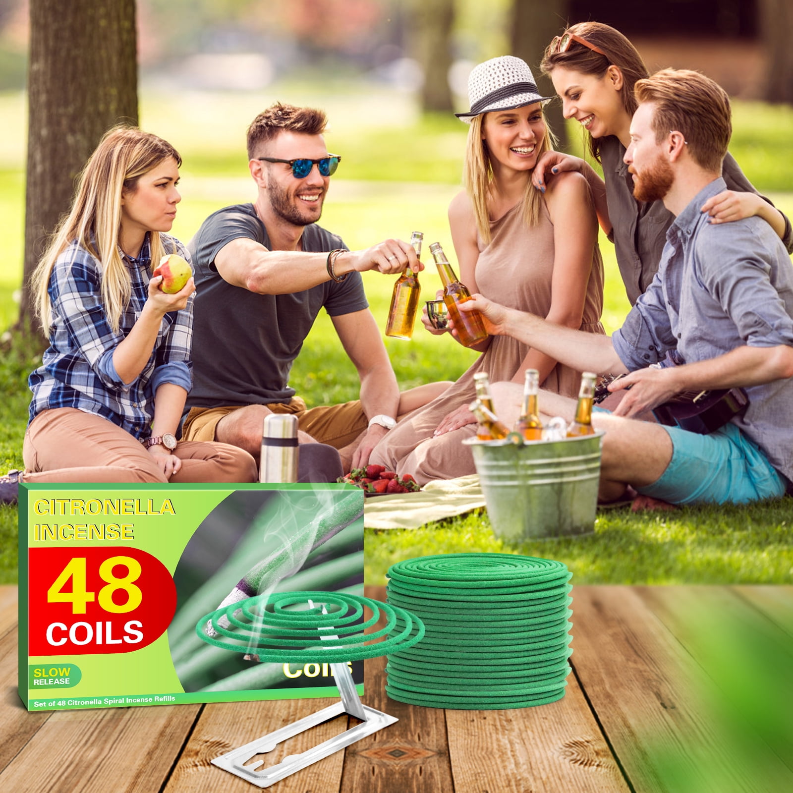 LA BELLEFÉE Citronella Incense coils, Made from Natural Plants, Suitable for Outdoors, Indoors, by The Pool, in The Yard, 48 coils
