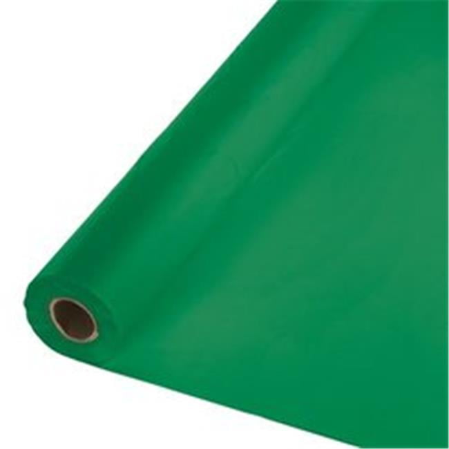 CPC 40100GR 100 ft. x 40 in. Disposable Plastic Festive Green Table