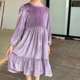 thumbnail image 5 of Little Girl Dress Velvet Long Sleeve Dress Girl Fall Winter Party Dresses New Year Princess Dress 2-11T, 5 of 7