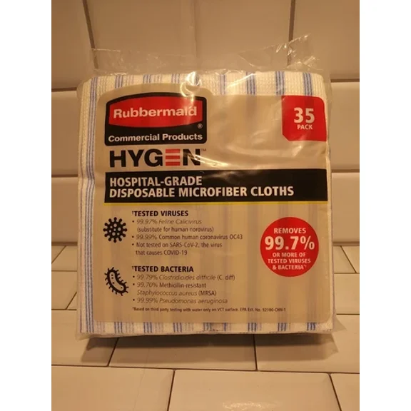 Rubbermaid Hygen Hospital-Grade Disposable Microfiber Cloths 35 Pack Ships Free!