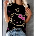 thumbnail image 2 of Camiseta de verano para mujer, camiseta de moda 3D con estampado de Hello Kitty, camiseta Harajuku, camiseta de gran tamaño para niñas, nueva camiseta de manga corta con cuello redondo, 2 of 5