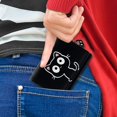 thumbnail image 4 of Queilt (BLACK, Tri-fold)Fashion Cute Little Cat Pattern Small Wallet Credit Card Holder Cash Pockets ID Window with Paw Pendant, 4 of 5