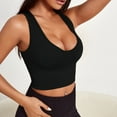 thumbnail image 3 of Xyxonk Halter Crop Tops for Women V Neck Ribbed Crop Top Summer Fashion Seamless Sleeveless 2025 Trendy Cropped Tank Top,Black S, 3 of 4
