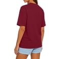 thumbnail image 4 of Lumtrix Womens 2026 Spring Summer Going Out Tops Casual Short Sleeve Crewneck Loose Fit Basic Oversized T Shirts Wine XL, 4 of 4