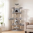 thumbnail image 2 of PawHut 79" Large Cat Tree Tower w/ Scratching Posts, Hammock, Light Grey, 2 of 10