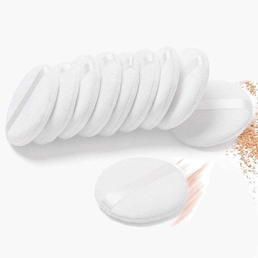 Powder Puff Pure Cotton Makeup Puffs with Strap Velour Puff for Makeup