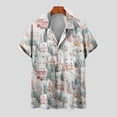 thumbnail image 2 of IROINNID Mens Outfit Tops Short Sleeve V-Neck Lapel Botton Printed Comfrot Blouse Sun Shirt Clothes, 2 of 4