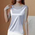 thumbnail image 2 of CFLVAEK Satin Tank Tops for Women Plus Size Square Neck Tank Tops Summer Casual Sleeveless Shirts Solid Color Lounge Shirts Gray XXXL, 2 of 10