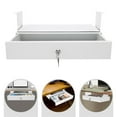 thumbnail image 3 of Lockable Sliding Underdesk Drawers Organiser Metal Pull Out Storage Drawer w/ Computer Pad for Office Standing and Standard Desks White, 3 of 6