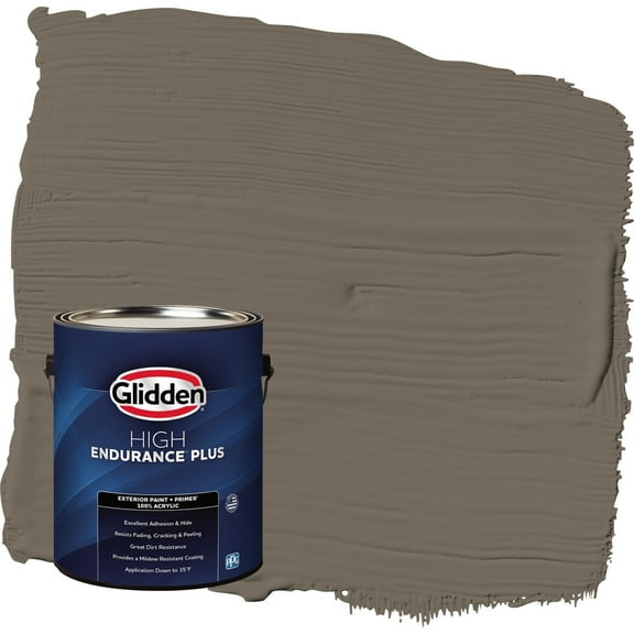 Glidden HEP Granite / Brown Flat Exterior Paint with Primer, 1 Gallon