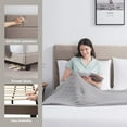 thumbnail image 4 of Lammaloe Full Size Platform Bed Frame with Horizontal Channel Upholstered Headboard, Beige, Full, 4 of 9