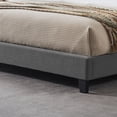 thumbnail image 4 of King-size Upholstered Platform Bed Frame with Contemporary Tufted Waffle Stitching, Easy Assembly, Charcoal Grey, 4 of 23