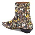 thumbnail image 3 of YDN Women Square Toe Ankle Boots Square Toe Low Heel with Side Zipper Comfy Short Booties Daily Casual Shoes Size 7 Butterfly, 3 of 4
