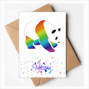 Rainbow Panda Mass Animals Welcome Back Greeting Cards Envelopes Blank