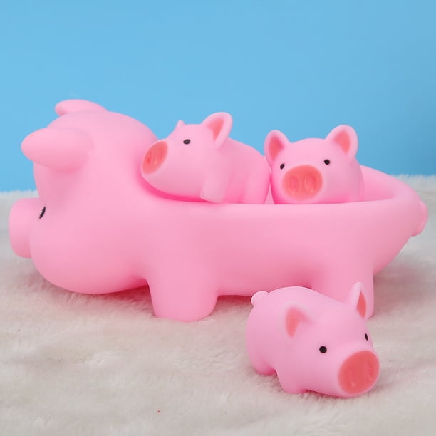 Cerdo 4 Uds. Precioso Cerdo Que Se Baña, Juguetes De Natación, Juguete De Cerdo Chillón Para Jugar Al Baño En El Agua
