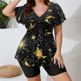 thumbnail image 6 of SwiftWear Women's Two Piece Rash Guard Short Sleeve Swim Shirts Built in Bra Plus Size Swimsuit with Boyshorts, 6 of 9