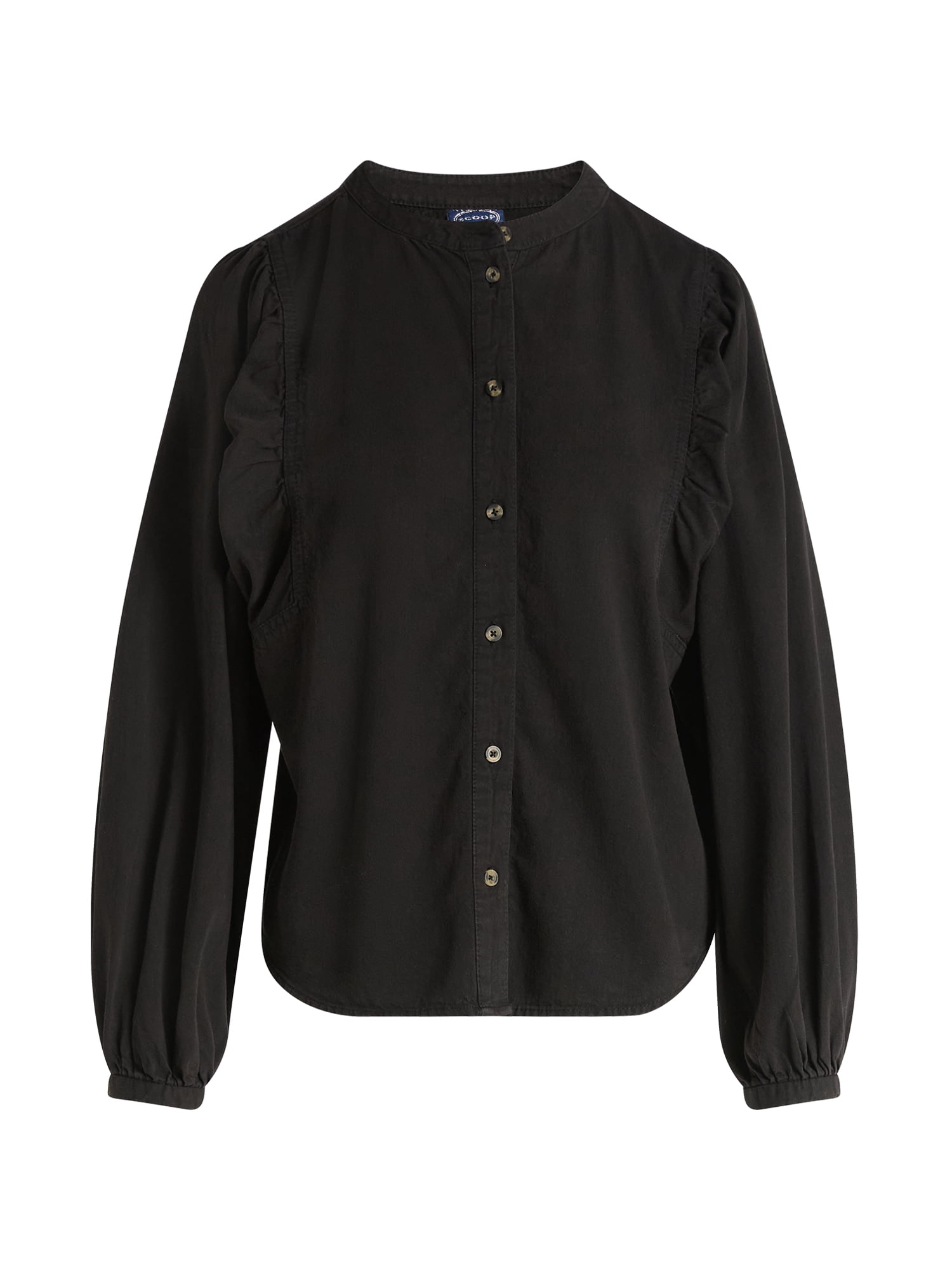 Scoop Women's Cotton Denim Shirt with Blouson Sleeves, Sizes XS-XXL
