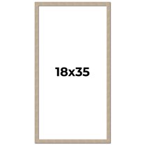 18x35 Frame Grey Solid Wood Picture Frame Width 1 Inches | Interior Frame Depth 0.5 Inches |