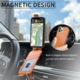thumbnail image 6 of SaniMore for iPhone 14 Pro Magnetic Closure Top & Bottom Flip Wallet Case, Premium PU Leather Cover with Car Mount Card Slot & Adjustable Kickstand Full Body Protective Shell, Brown, 6 of 9