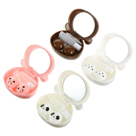 EeaseMX Estuches para lentes con diseño de animales, 4 unidades, para el cuidado de los ojos (estilo mixto)