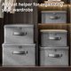 thumbnail image 2 of Caja de almacenamiento de tela plegable, cubo con tapa con cremallera, organizador apilable para guardar ropa, ropa de cama, juguetes y mantas., 2 of 8