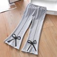 thumbnail image 2 of GigrtiJin Girls' Casual Sports Versatile Pants Mid Waist Bow Tie End Leg Pants Outdoor Solid Color Flared Long Pants, 2 of 3
