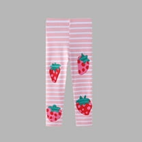 NAISIBABY Toddler Girls Leggings, Slim Fit Cotton Stretch Elastic Waist Tight Outerwear Pants Pink 7-8T