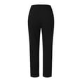 thumbnail image 5 of Mohiass Striped Linen Pants Women Side Button Elastic Waist Capri Gauze Pants Lightweight Summer Beach Cropped Trousers 2025 Black M, 5 of 5