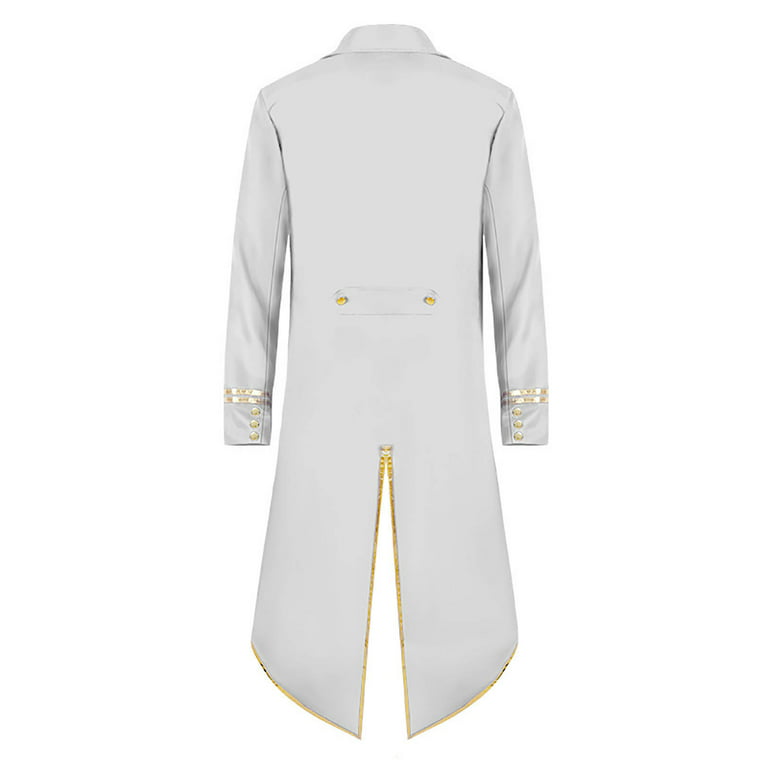 inhzoy Men's Steampunk Vintage Tailcoat Formal Dress Suits 4 Piece Tuxedo  Jacket Trousers Girdle Bowtie Outfit White S - ShopStyle