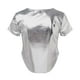 thumbnail image 4 of Gibobby Playera de Manga Corta con Cuello Redondo Camiseta manga corta con cuello redondo y botones sexy para mujer(Plata de plata,G), 4 of 4