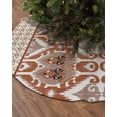 thumbnail image 2 of Brown Geometric Christmas Tree Skirt 48 Inches Large Christmas Skirt Tree, Boho Beige Modern Abstract Art Tree Skirt Christmas Decorations for Fireplace Party Holidays Indoor Outdoor, 2 of 7