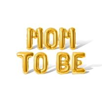 Letter Balloons - MOM TO BE 16" Inch Alphabet Letters Foil Mylar Balloon Baby Shower Banner (Gold)