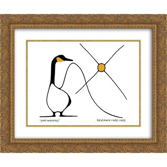 Good Morning 2x Matted 22x18 Gold Ornate Framed Art Print by Benjamin Chee chee
