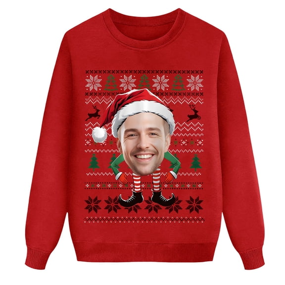 Christmas Sweaters Print Family Matching Hoodies Casual Loose Fit Holiday Sweatshirts For Parents And Kids Festive Outfits Ugly Christmas Sweaters