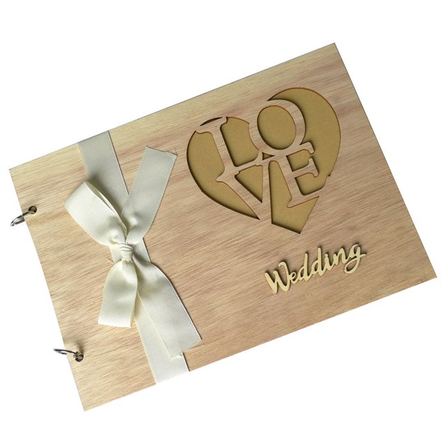 pitrice Wedding Guestbook Wooden Wedding Guest Book Hollow-Out Tree Wedding Memory Book Wedding Photo Album