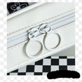 thumbnail image 5 of Stationery Holder Checkerboard Pencil Bag Desktop Storage Stationery Box Large Capacity Pencil Pouch Zipper Waterproof white, 5 of 5
