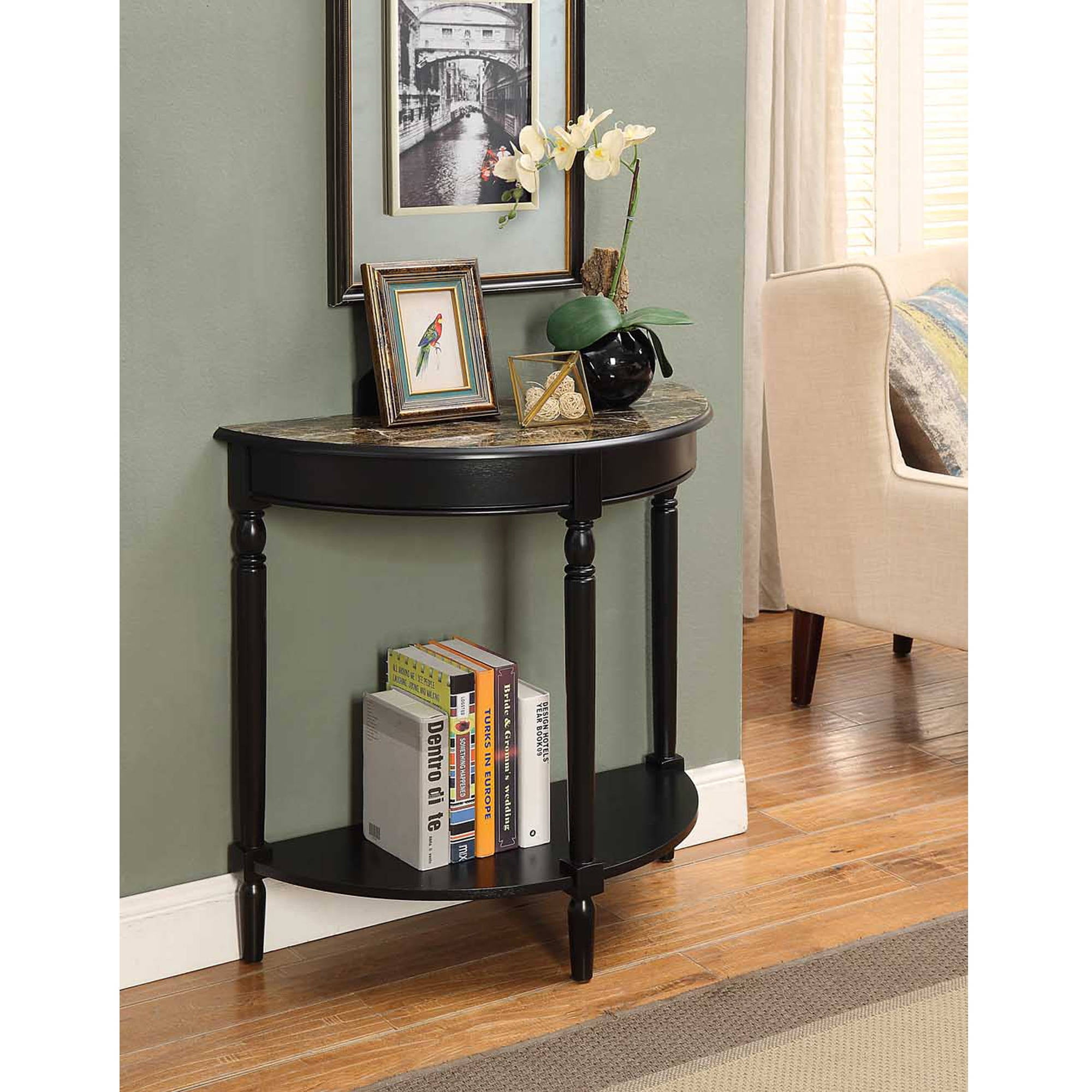 Convenience Concepts French Country Half Moon Hall Table, Multiple