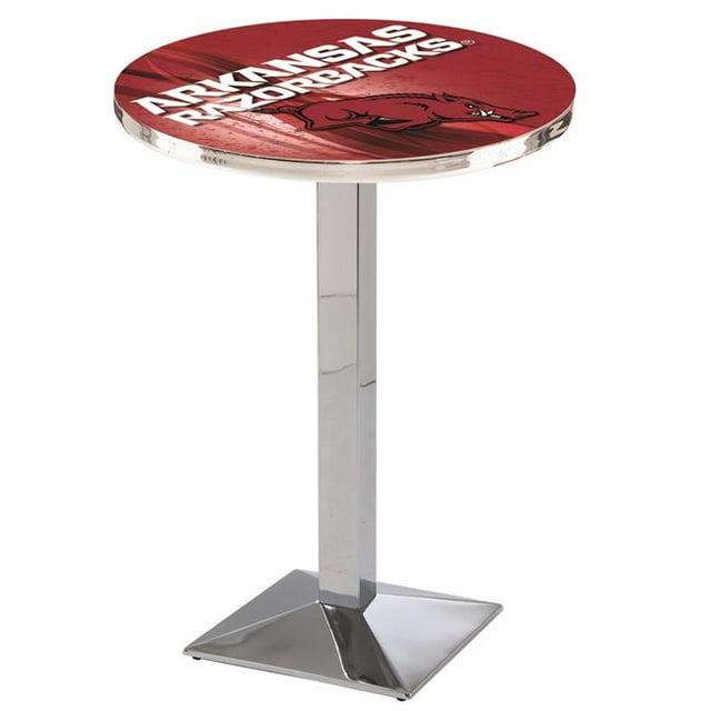Holland Bar Stool L217C4228ArknUn-D2 Table de Pub 42 Pouces Arkansas Razorbacks avec 28 Pouces Top&44; Chrome
