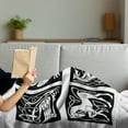 thumbnail image 3 of Celtic Soft Flannel Fleece Blanket, Abstract Animal Ornament Pattern in Tribal Style for Tattoo and Culture Design, Cozy Plush for Indoor and Outdoor Use, 60" x 80", Black and White, by Ambesonne, 3 of 5