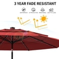 thumbnail image 3 of VENTOPYR 11FT Solar LED Patio Umbrella with Crank Lift,8-Rib Aluminum Outdoor Umbrella for Garden/Pool, 3 of 9