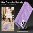 thumbnail image 4 of Phone Case for iPhone 13 Pro,Wallet Case Women 【RFID Blocking】 Crossbody Strap PU Leather Zipper with Wrist Lanyard Magnetic Flip Cover Credit Card Holder For iPhone 13 Pro, Purple, 4 of 9