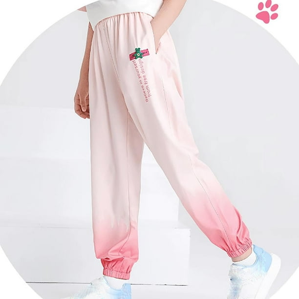 Odeerbi 2-12 Años Para Niños Pantalones de Chándal de Seda de Hielo de Verano Entrenamiento de Verano Deportes Joggadores Pantalones Joggadores Sueltos