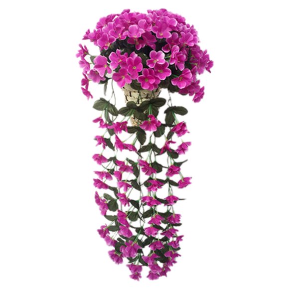 Awwp Artificial Violet Vines 31.5Inch, Silk Faux Hanging Flowers for Wall Indoor Outdoor Decor, No Fade Wedding Garland Hanging Basket Plants, Easy Hang Natural Look, Home Decor