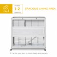 thumbnail image 4 of PawHut 42.5" Wooden Rabbit Hutch with Wheels, Bunny House Indoor, White, 4 of 10