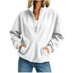 thumbnail image 1 of Sudadera de Pana para Mujer con Media Zíper, Suéter de Forro Polar Suave y Ligero, Sudadera Casual Holgada de Manga Larga con Bolsillo y Estampado Sólido sin Capucha, 1 of 5
