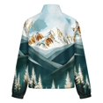 thumbnail image 6 of Jackets for Women Winter Coat Jackets Flannel Stand Collar Jacket(Mountain Forest Landscape Art,Size:S-4XL), 6 of 7