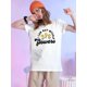 thumbnail image 1 of Stretchable Fabric] Women's Floral Print Graphic T-Shirt, 100% Cotton Knit Fabric, Casual Crew Neck Short Sleeve Top with "I Can Buy Myself Flowers" Applique, Regular Fit Summer Tee Tee For Adult, Me, 1 of 4