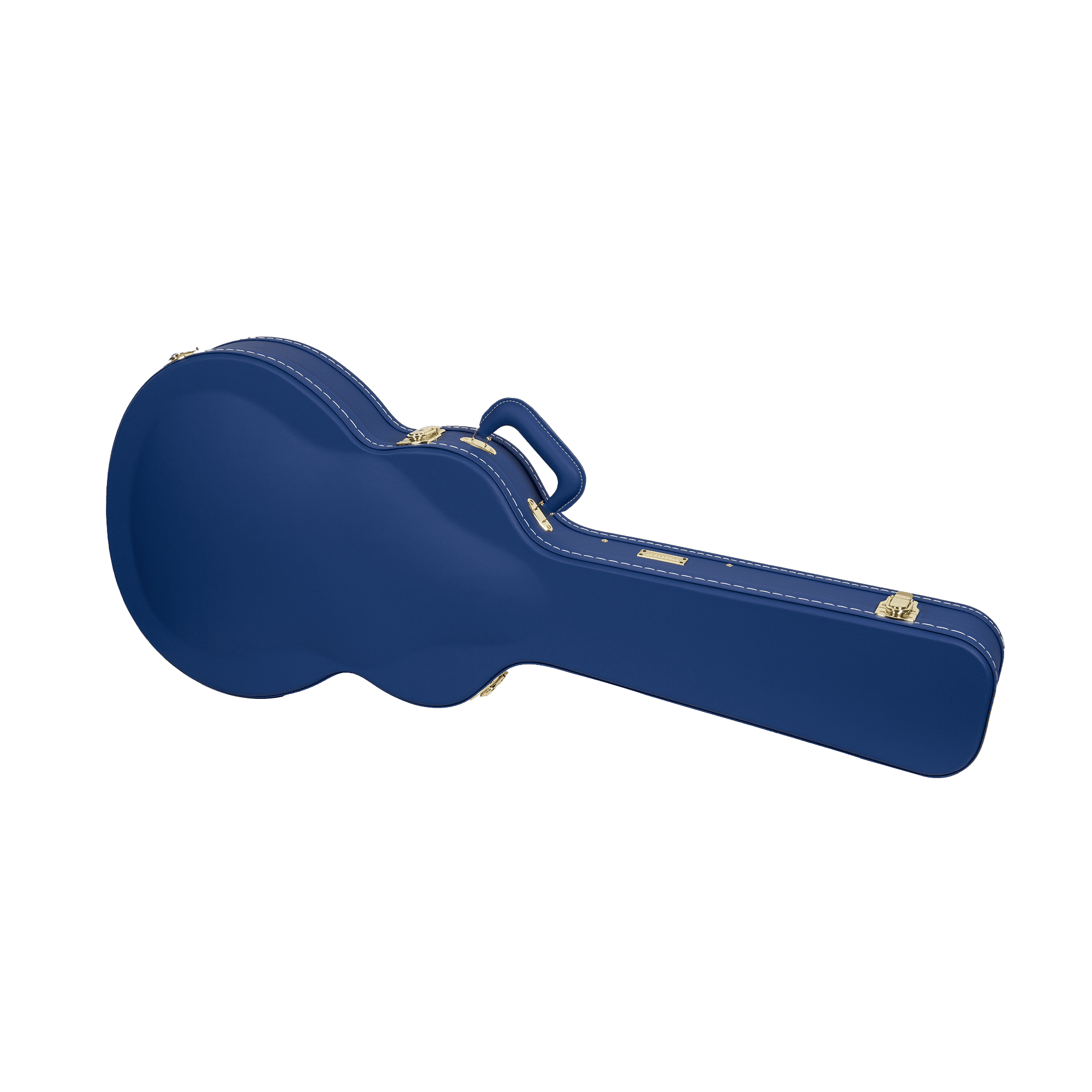 Crossrock Wooden Guitar Case -Fits 335 Style 6 Strings Semi-Hollow Electric Guitars -Vintage Hardware, Sponge Lining, Metal Feet, Storage Space-Vibrant Blue